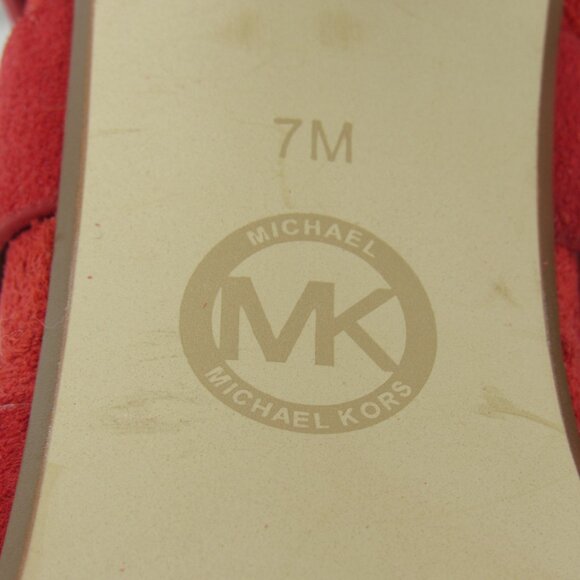 Micheal Kors Red Suede leather SOFIA Lace Up Gladiator Heel Sandal 4" Women's 7 - Picture 9 of 10